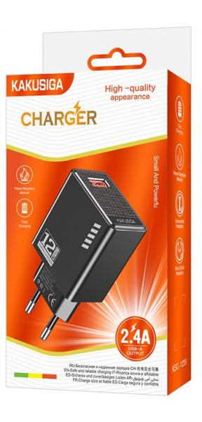 Caricatore USB 5V/2.4A 12W nero KAKUSIGA